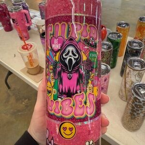 Sold Cupid Vibes Pink Tumbler Ghostface Scream Valentine Handmade